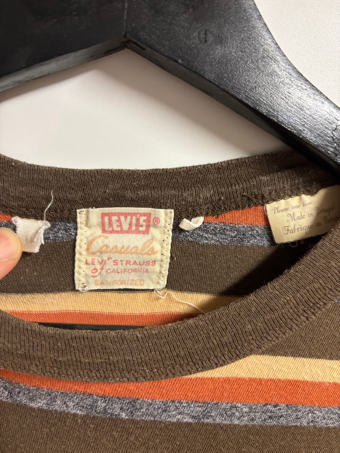 [M] LVC 1960s 캐주얼 스트라이프 포켓 티셔츠 브라운 멀티 상품이미지3