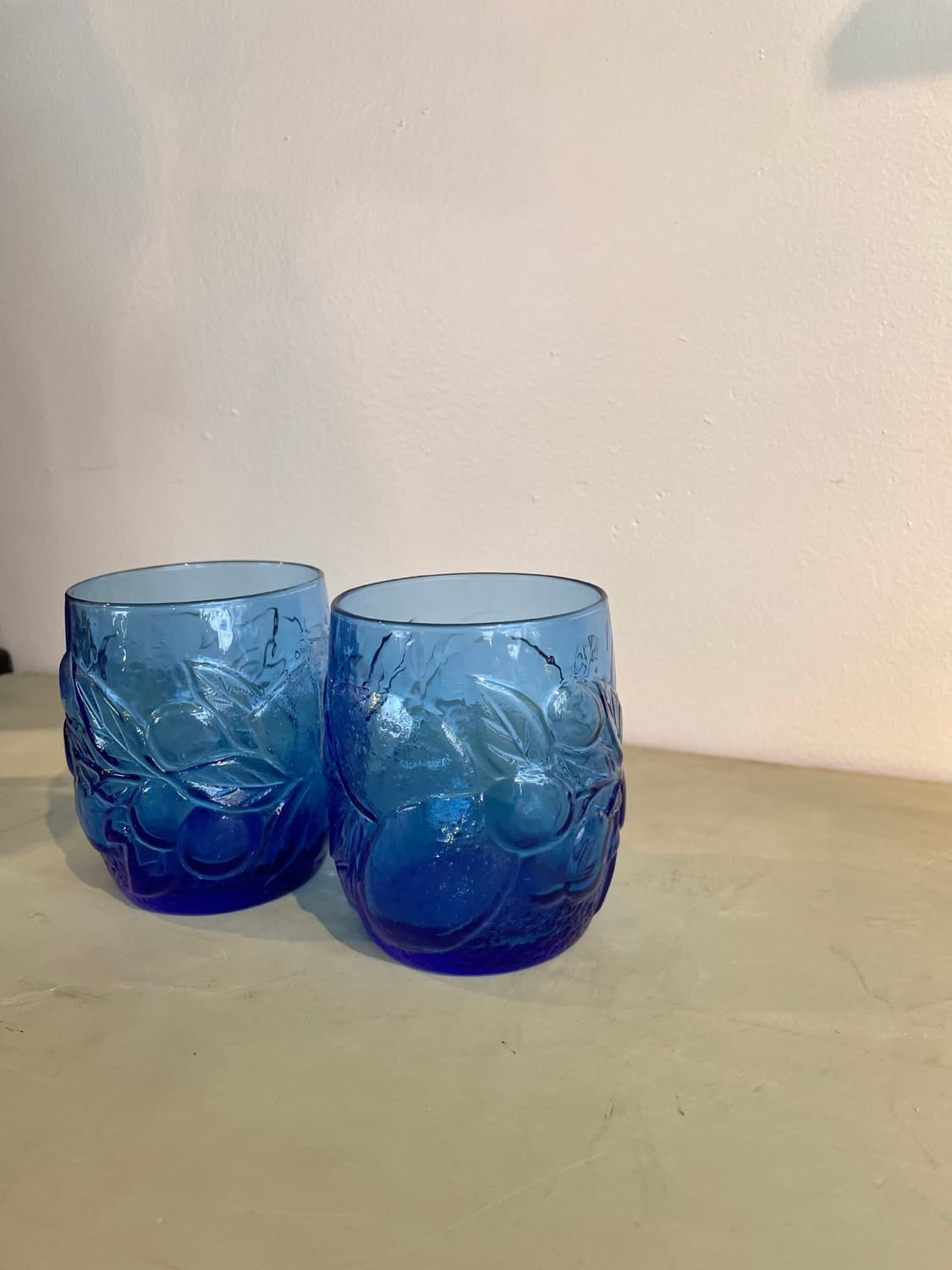 빈티지 일본 블루컬러 과일잔 상품이미지2