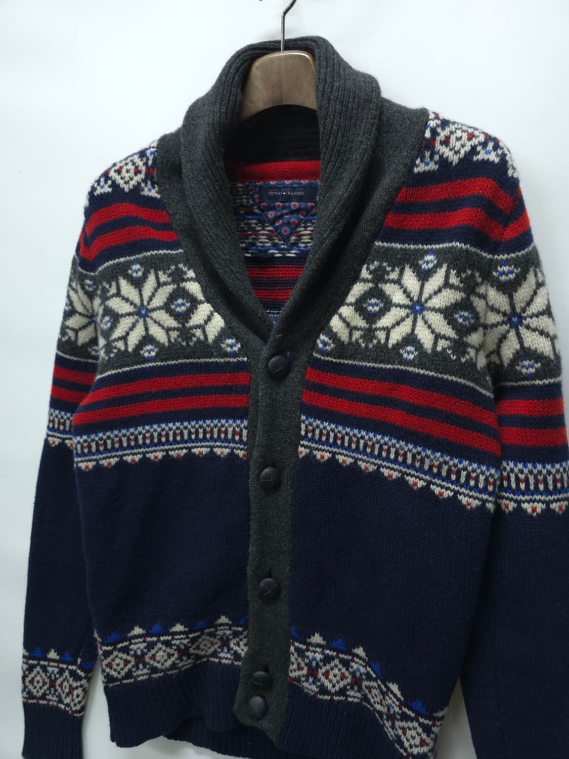 타미힐피거 남성 노르딕 램스울 숄칼라 가디건 상품이미지2