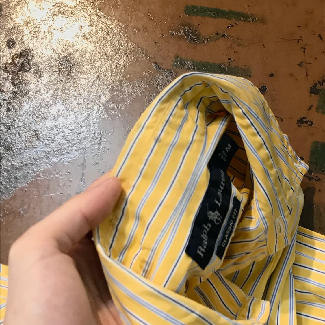 폴로랄프로렌 옐로 더블 스트라이프 셔츠 남성 105 110 상품이미지6