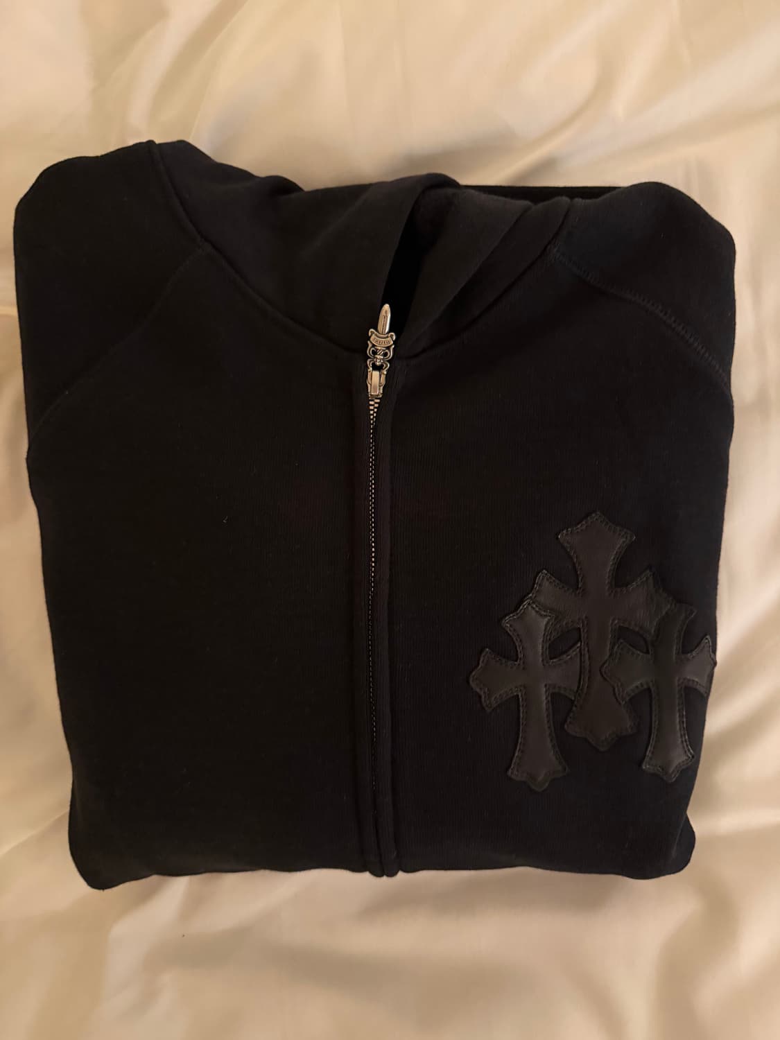 크롬하츠 세메터리 크로스 레더 후드집업 L 새상품 상품이미지1