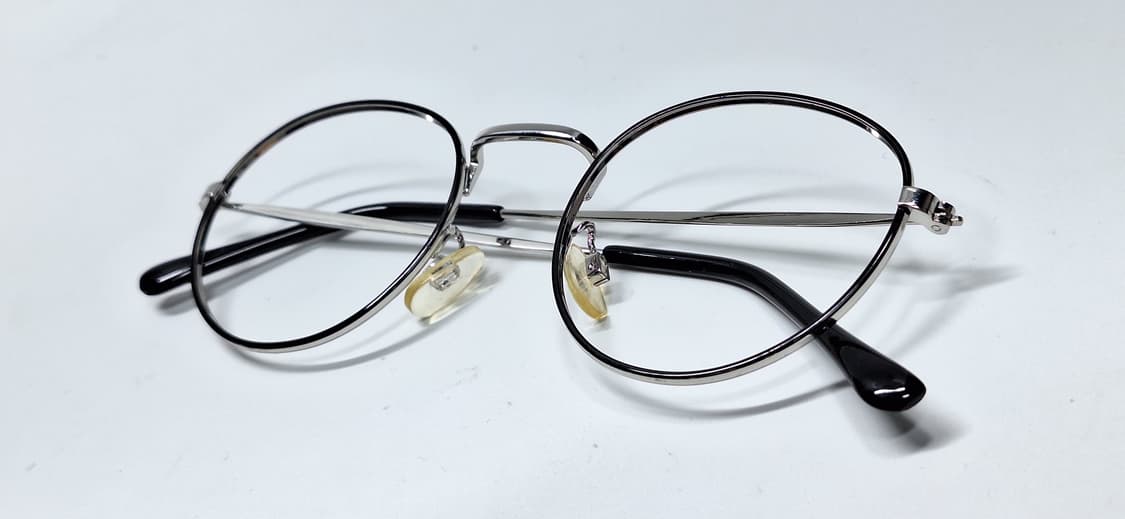 90s 일본 빈티지 라운드 블랙 칠보 안경테 128mm 클래식 레트로 패 상품이미지3