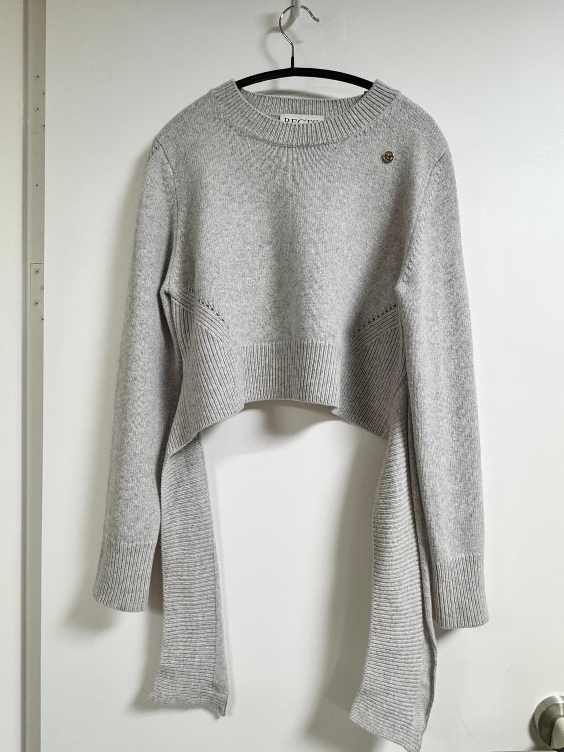 Recto 렉토 그레이 크롭 니트 스웨터 S 상품이미지3
