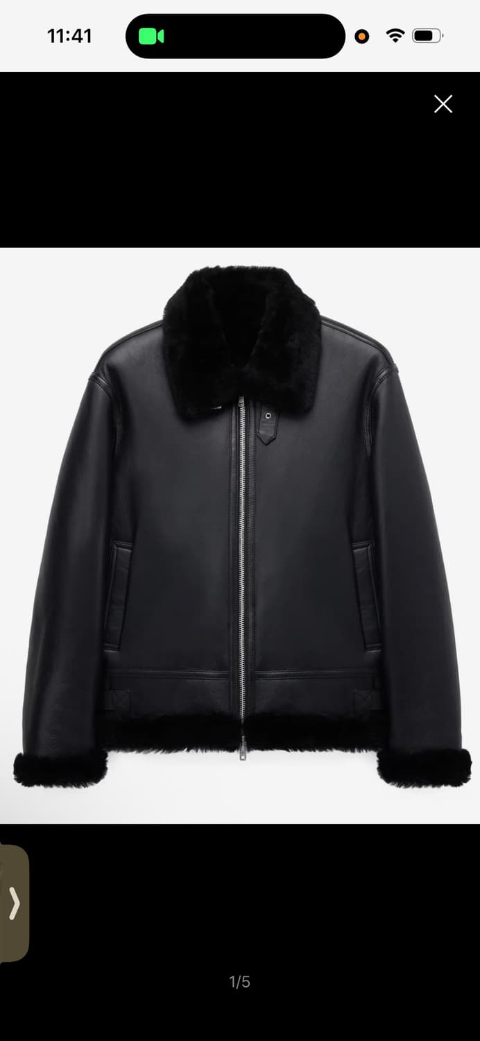 초급처) 도프제이슨 리얼레더 무스탕 블랙M 상품이미지1