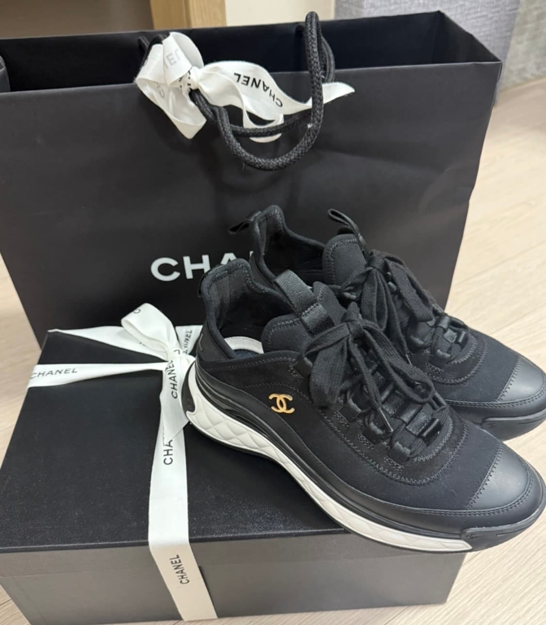 (정품) 샤넬 믹스드파이버 스니커즈 36.5 상품이미지1