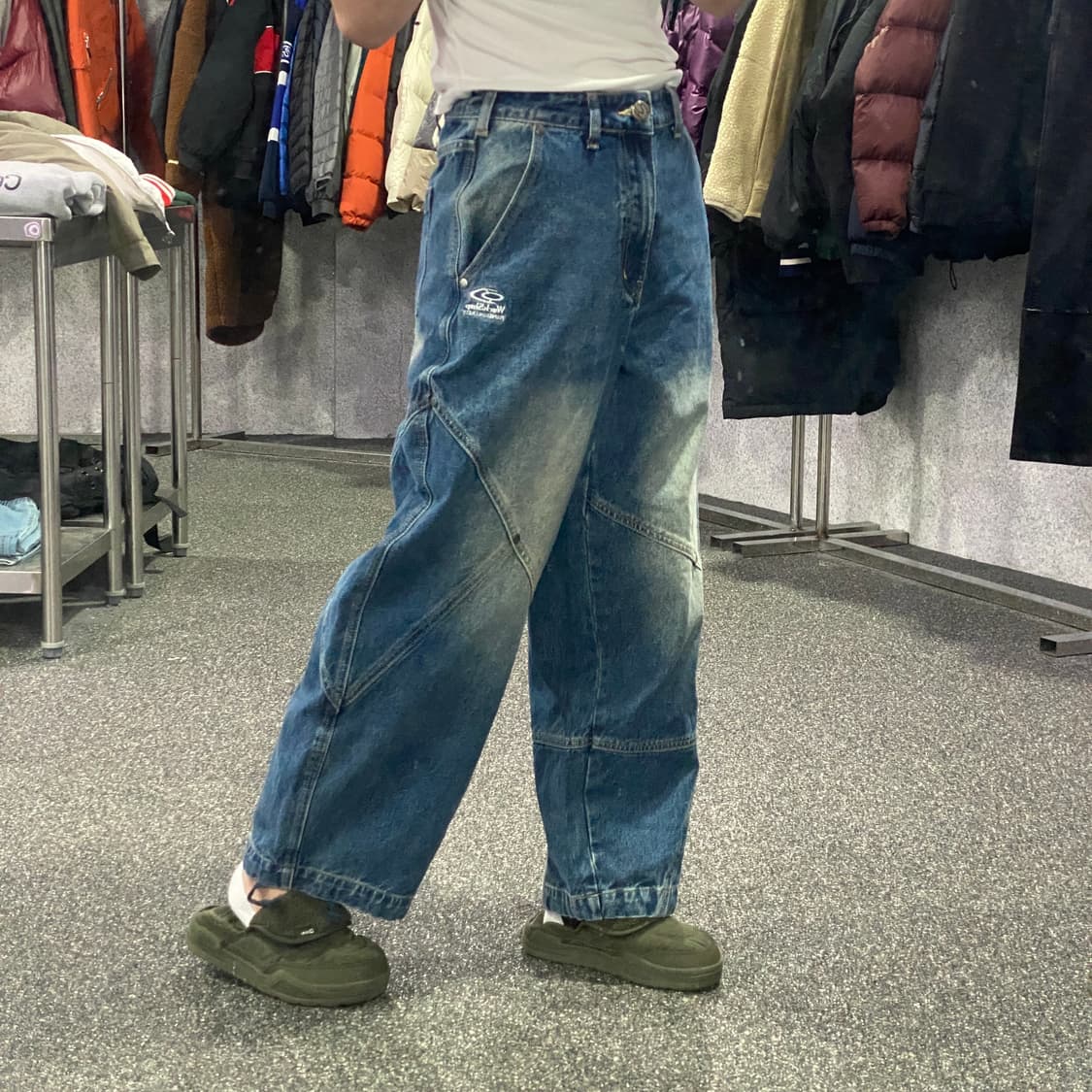 트래블 밀 데님 리벳 워싱 데님 벌룬 팬츠 B3565 상품이미지2