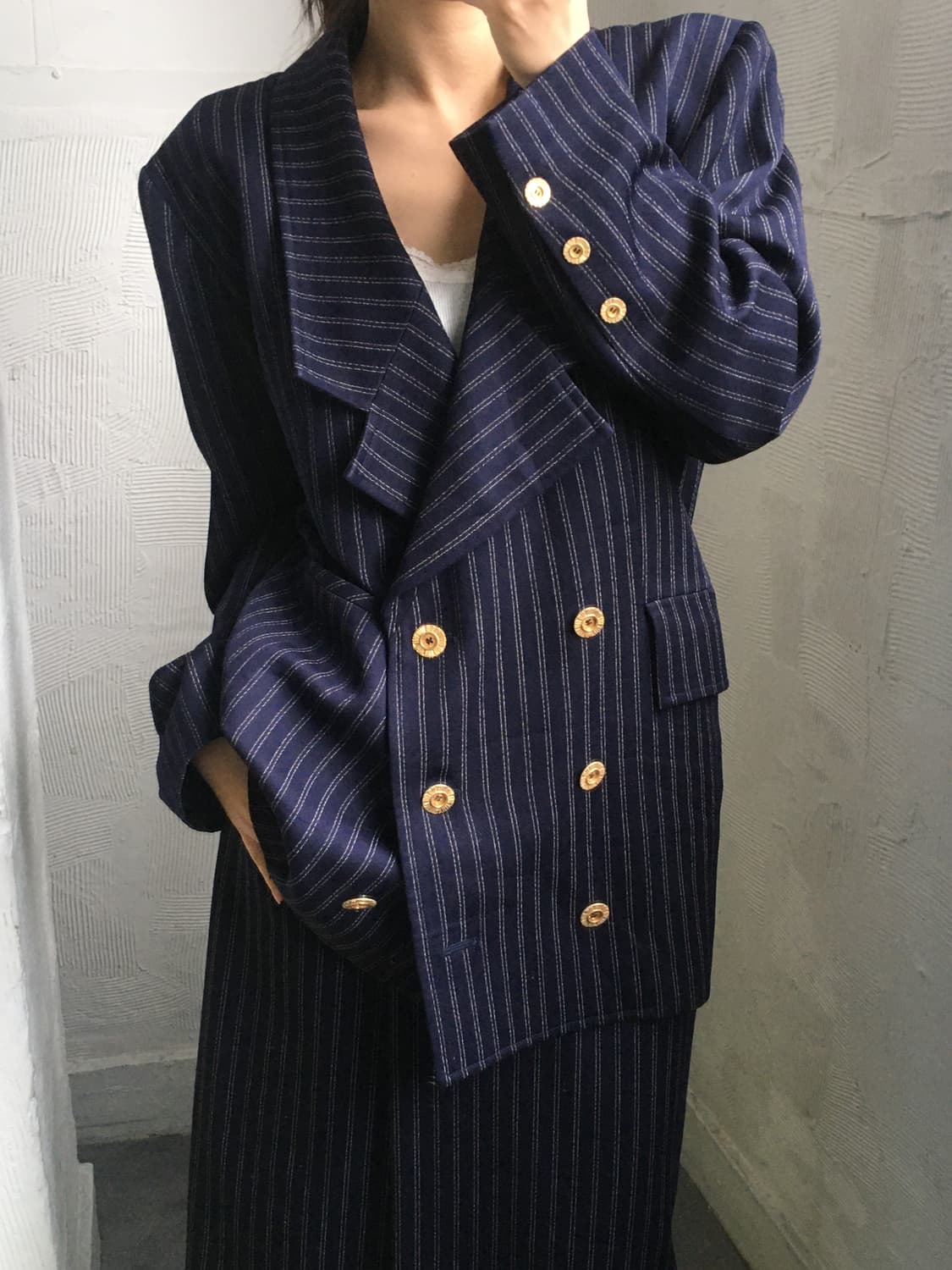 Balenciaga 발렌시아가 네이비 스트라이프 셋업 상품이미지1