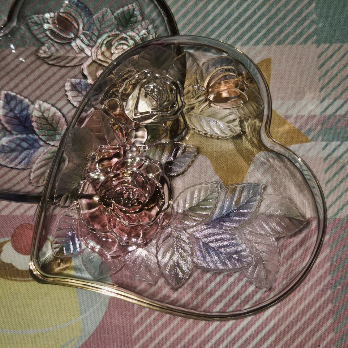 80s 소가 레트로 컬러 로즈 하트 접시 1p 상품이미지8