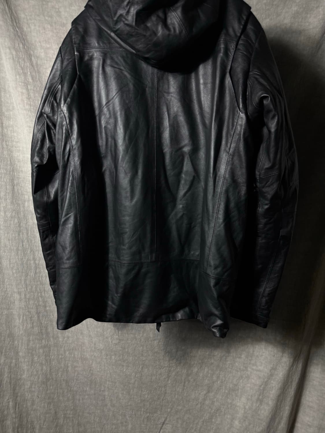 C DIEM Black Lamb Leather Hooded Jacket 상품이미지8
