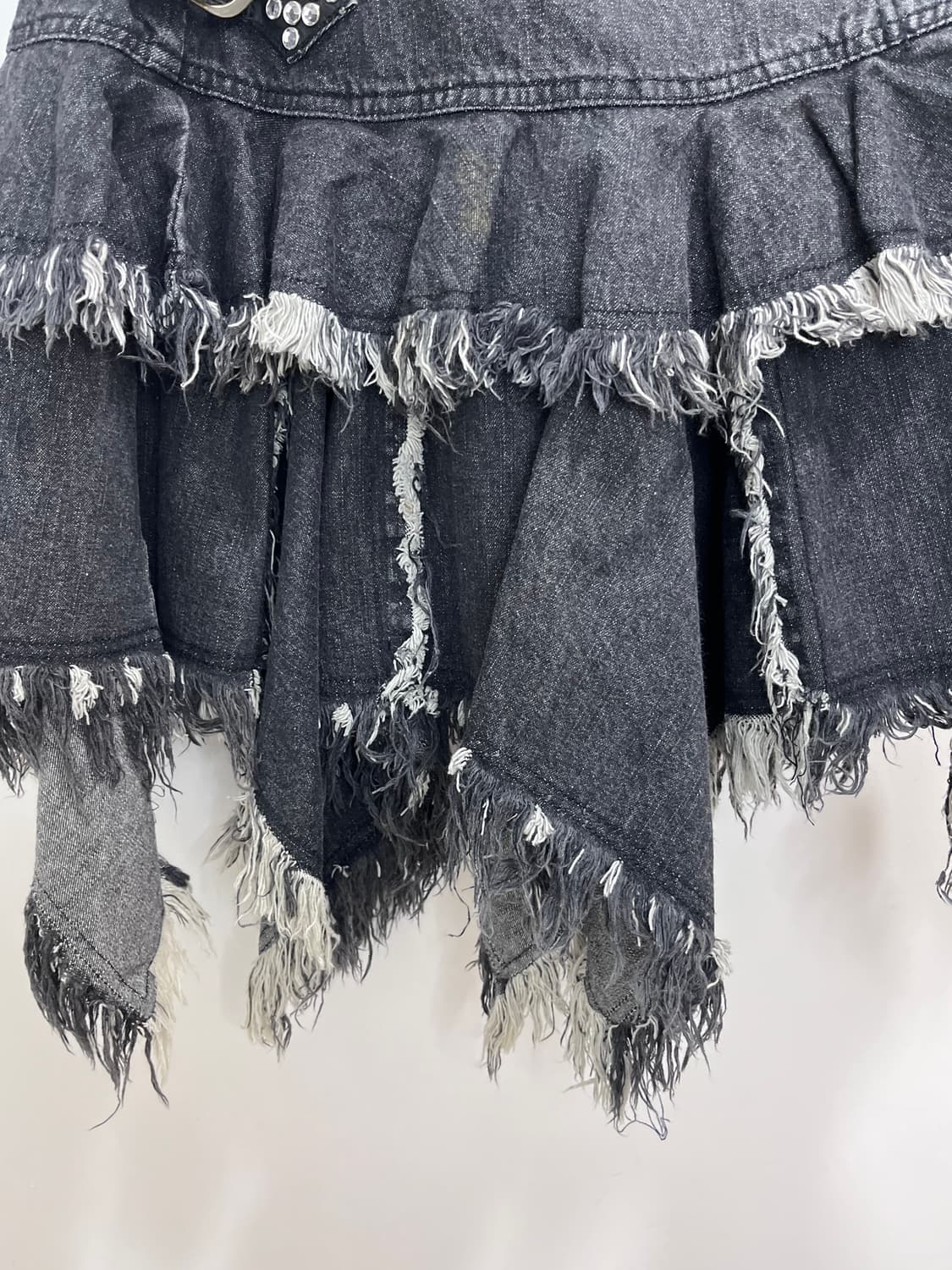 ALGONQUINS 알곤퀸즈 펑크 캉캉 흑청 데님 랩스커트 치마 상품이미지7