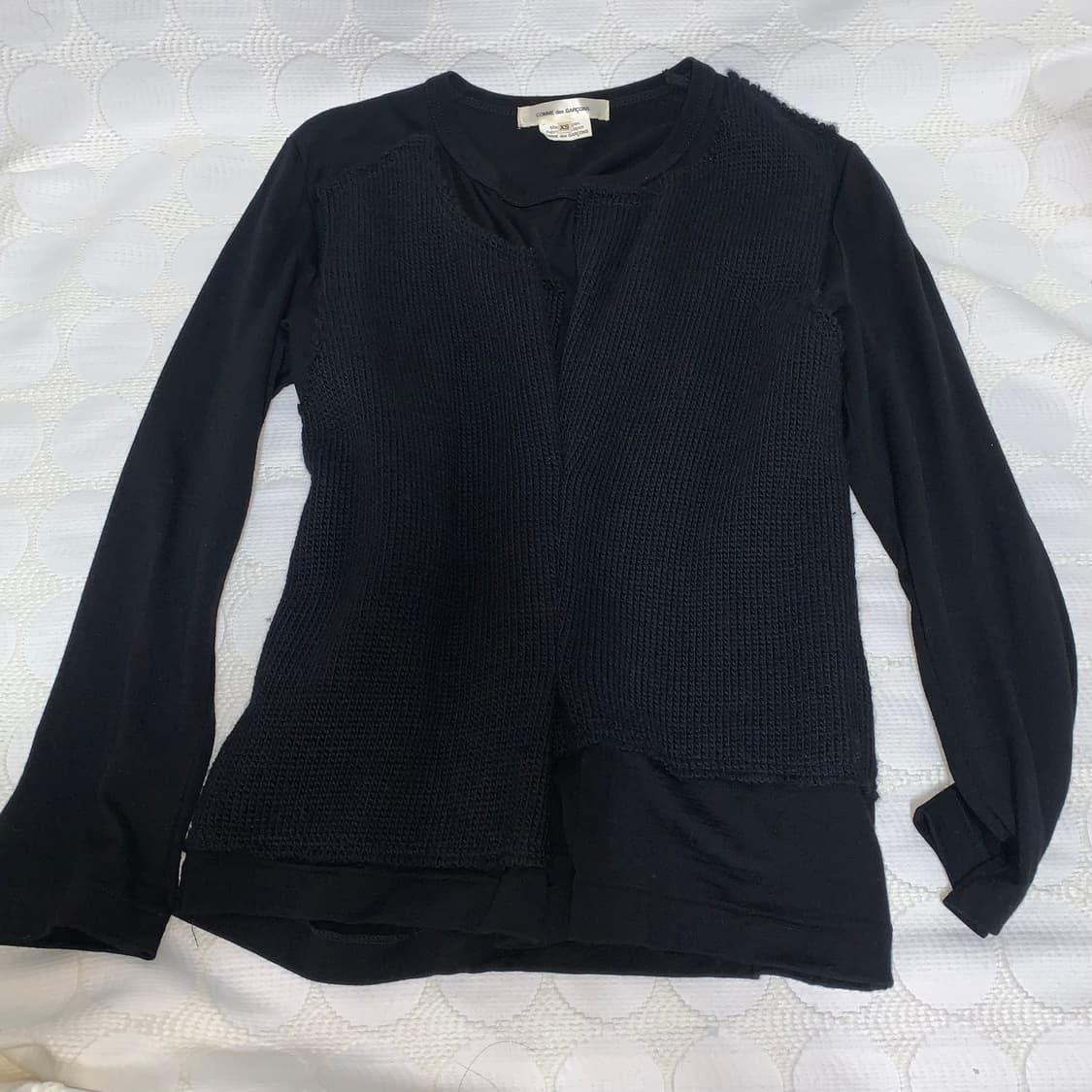 comme des garçons울 니트 배색 긴팔 상품이미지4