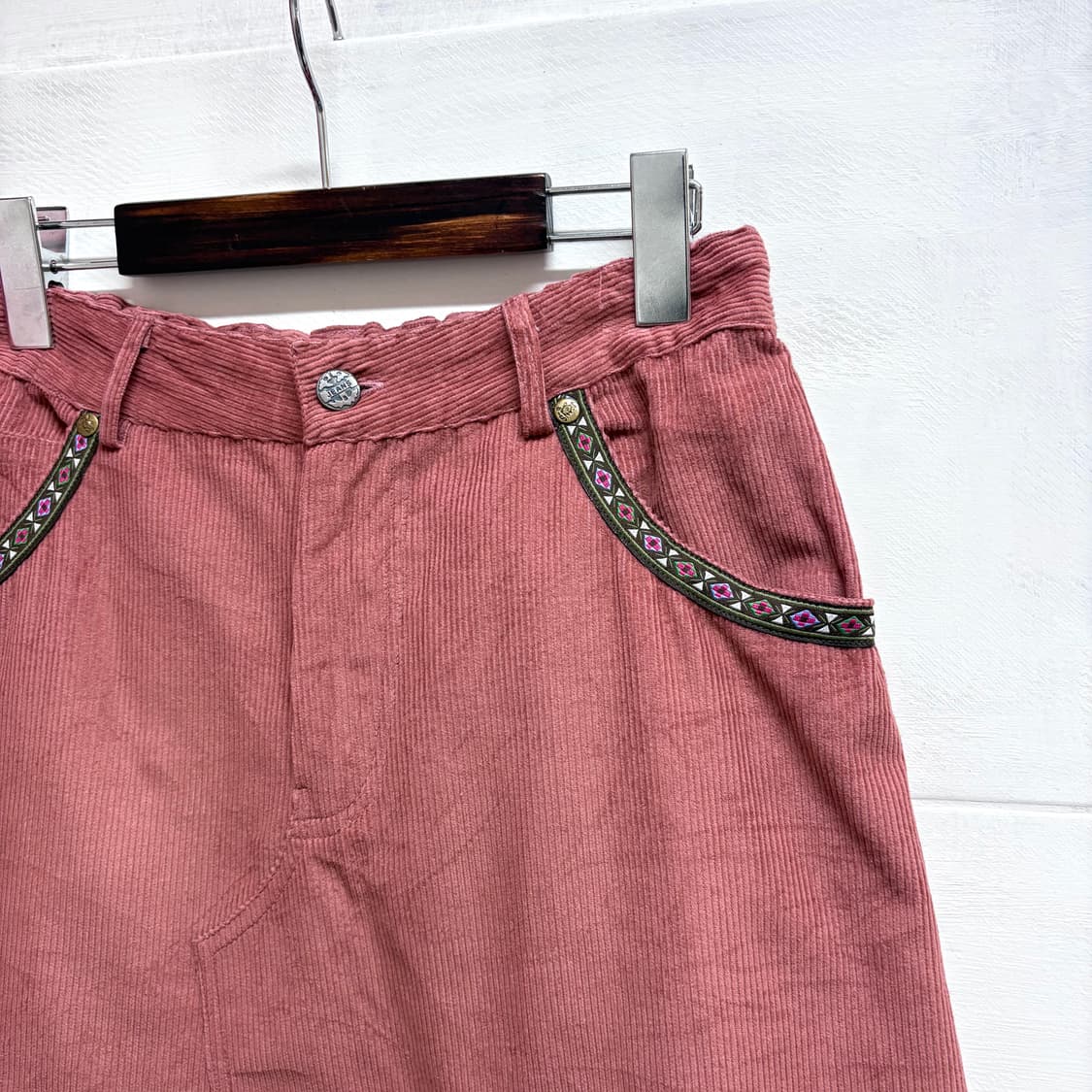 MUDDY 인디핑크 에스닉 코듀로이 미디 스커트  (JPN 상품이미지2