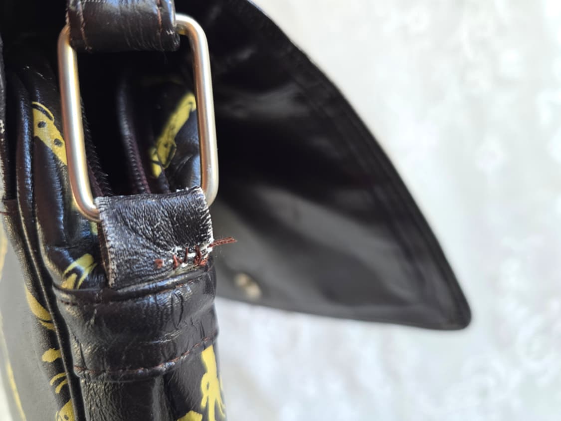 90s 롱샴 가죽 숄더 백 상품이미지6