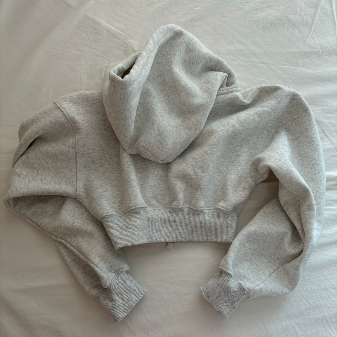 파르티멘토 우먼 기모 크롭 후드집업 멜란지 1회 착용 거의 새 옷 상품이미지4