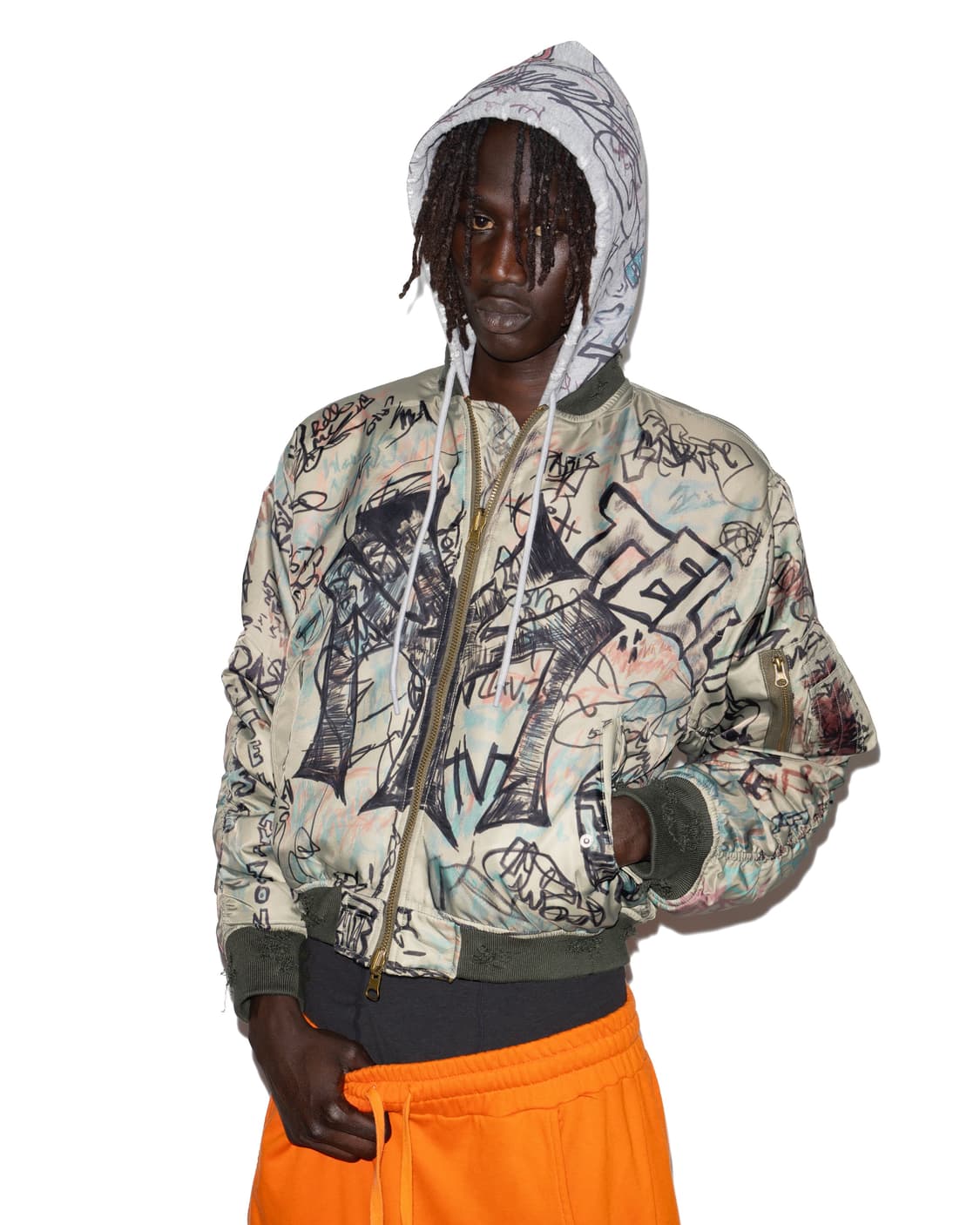 Mowalola graffiti hoodie bomber 봄버 L 상품이미지1