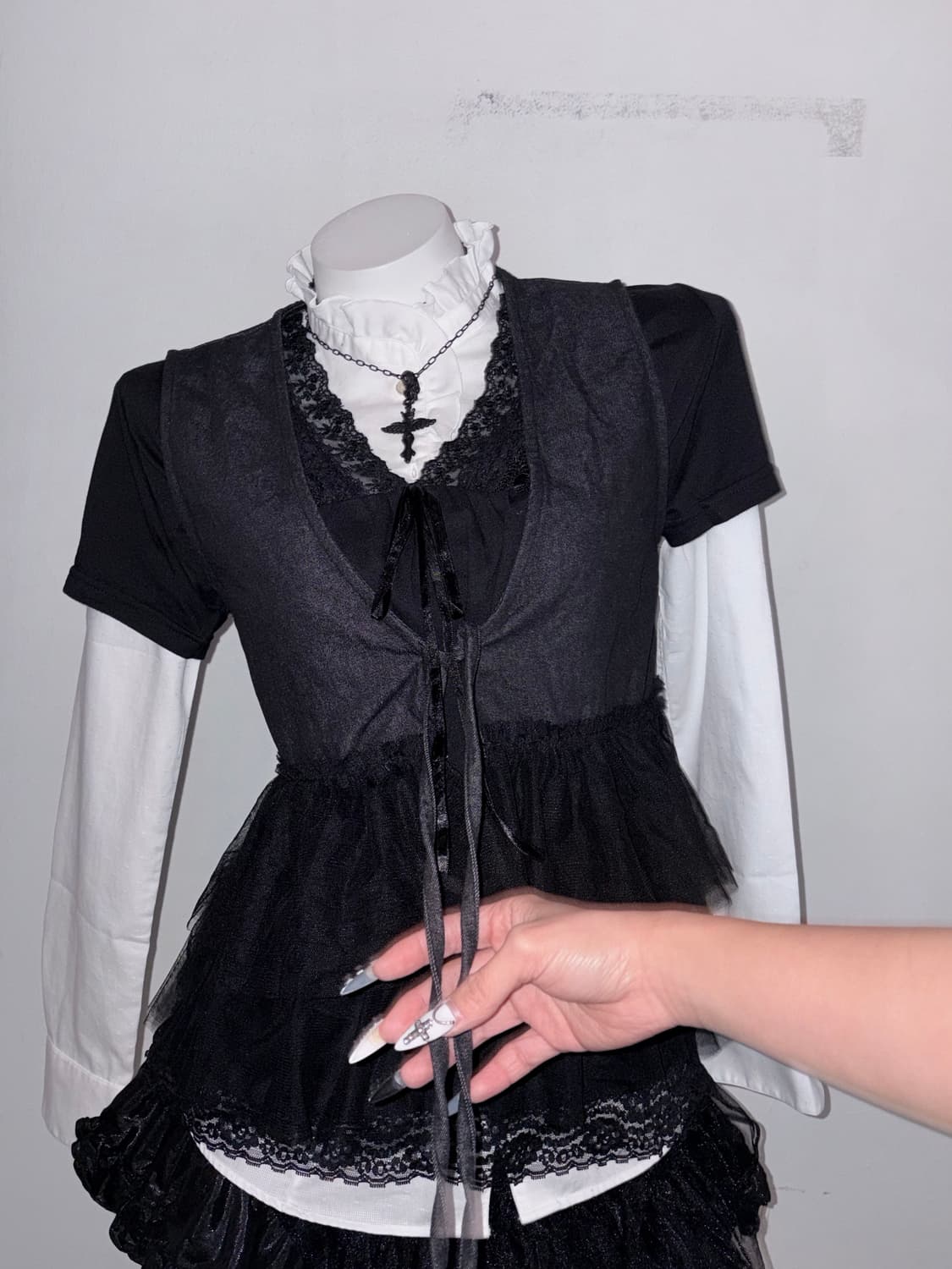 공겜여주세트 3pcs 프릴 & 리본 & 레이스 & 샤 상품이미지4