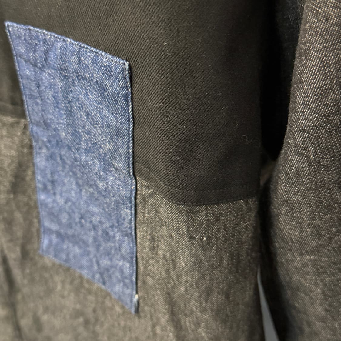 [M] 닐바렛 컬러블록 데님셔츠 상품이미지3