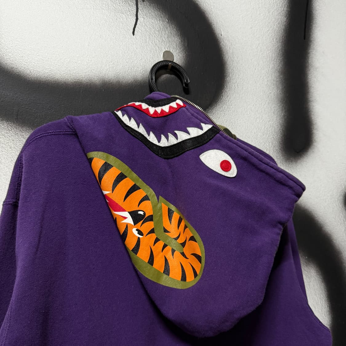 정품 베이프 하프 반카모 녹계 샤크 풀 집업 후디 상품이미지4