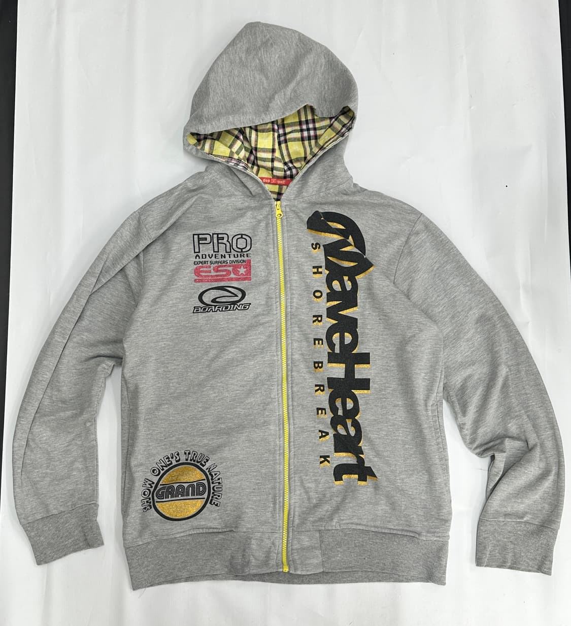 괴짜 프린팅 레터링 그레이 후드집업 일본 빈티지 오버핏 블록코어 상품이미지2