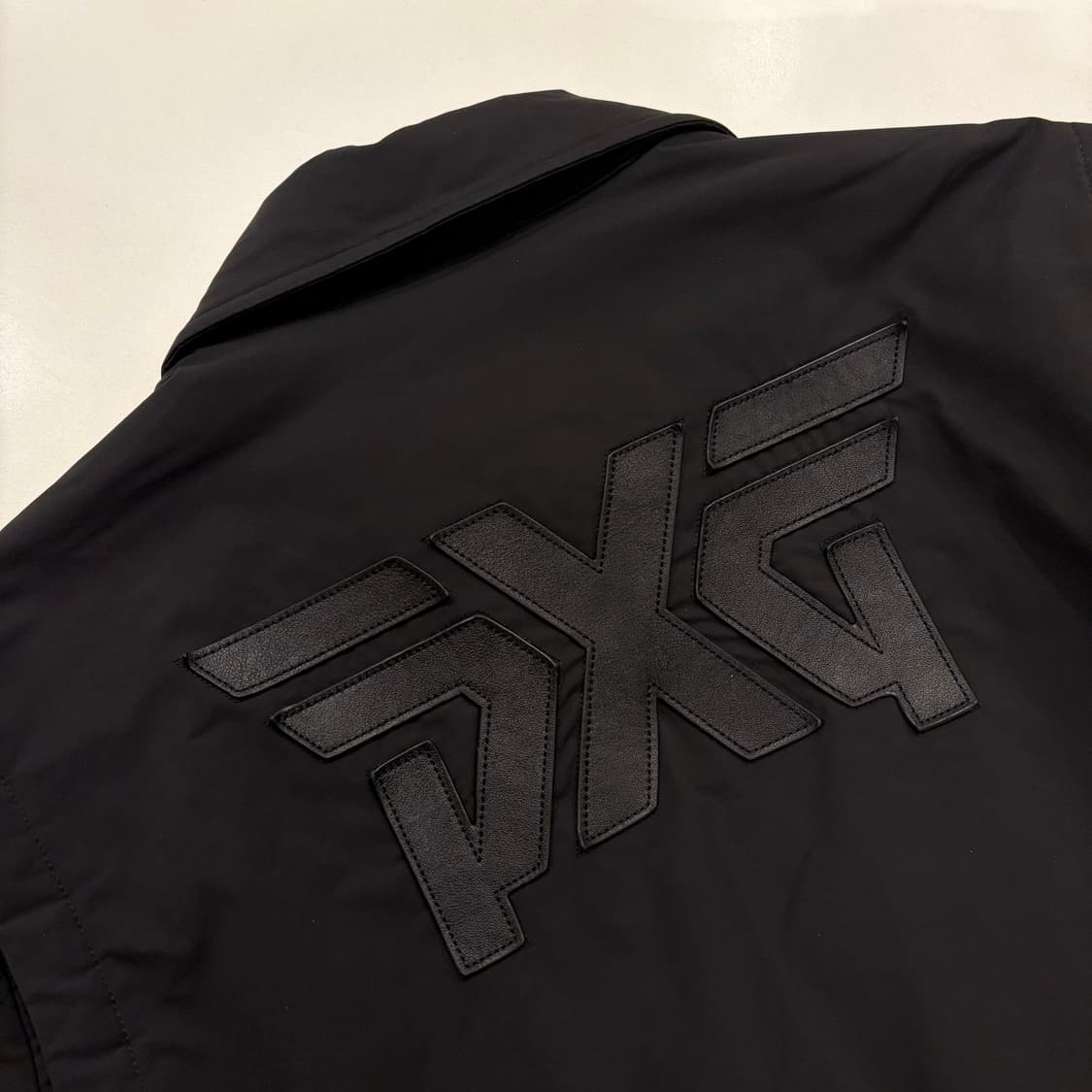 [XL] PXG 골프 레더 패치 블랙 봄버 자켓 B873 상품이미지9
