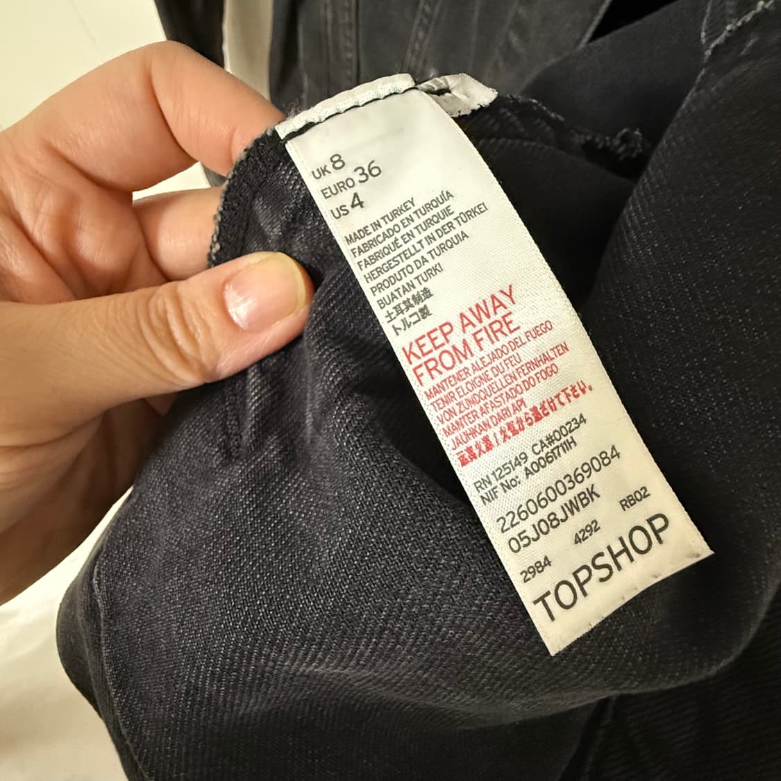 탑샵 블랙 데님 자켓 US4 상품이미지2