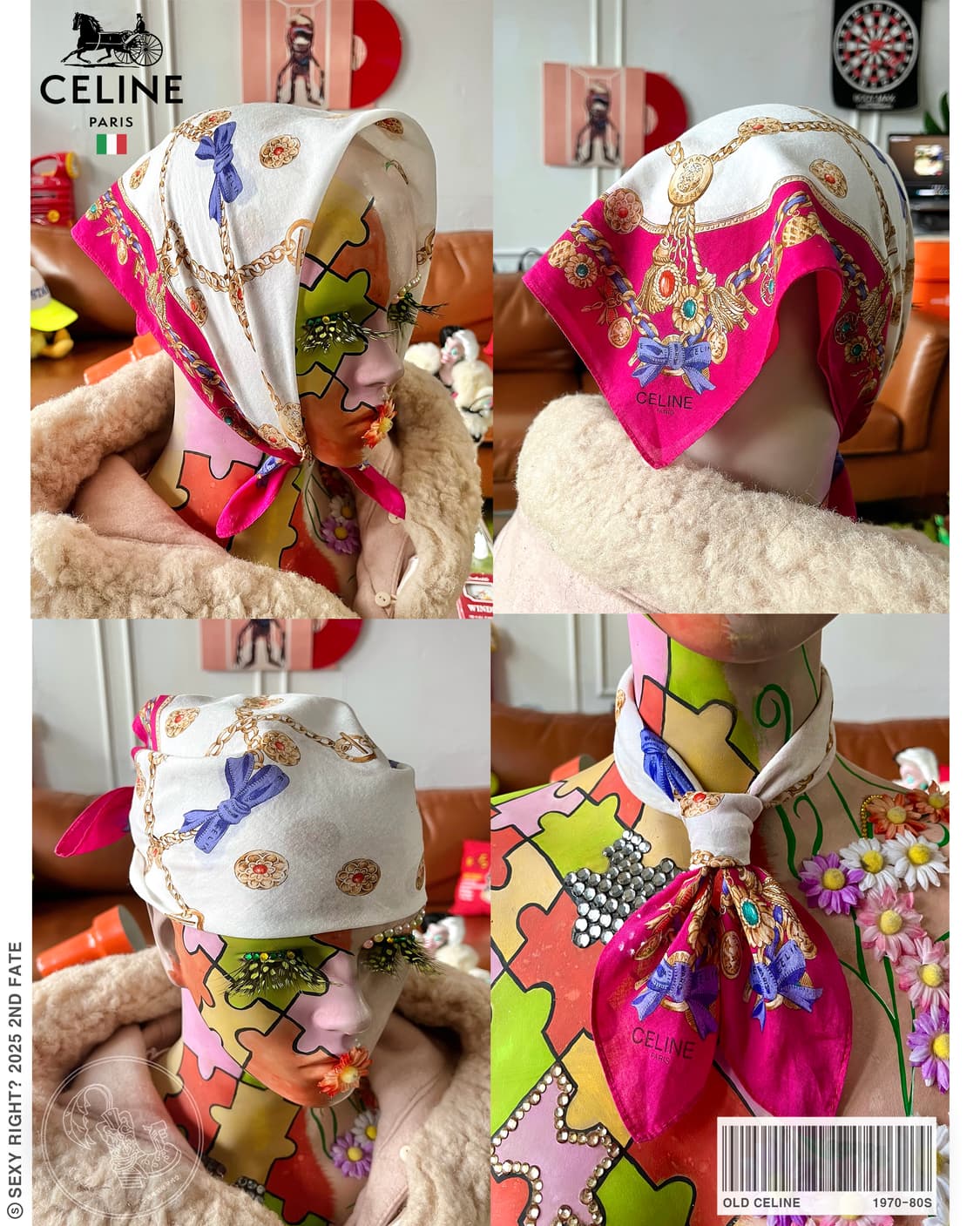 70-80s Old CELINE Archive Bandana Scarf 상품이미지1