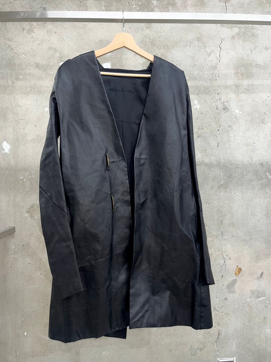 Rick Owens 릭오웬스 블랙 레더 후드 자켓  상품이미지4