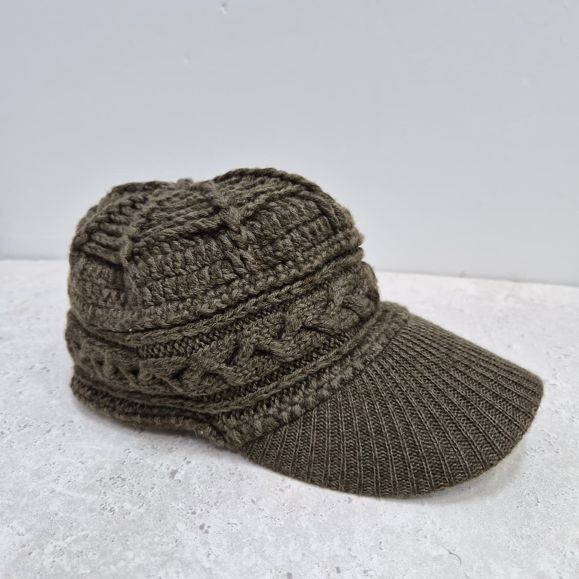 AIGLE 카키 울 니트 챙모자 상품이미지2