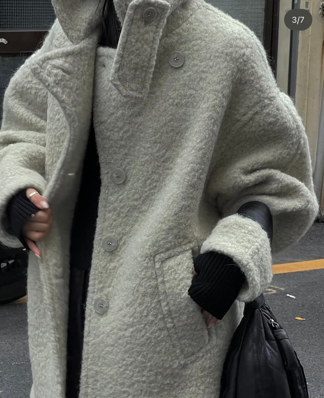 트리밍버드 알파카 피코트 블랙 판매 상품이미지3