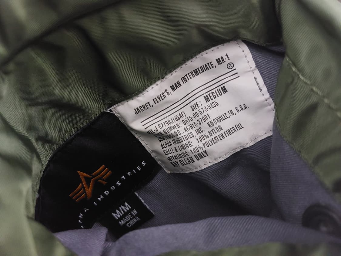 알파인더스트리 ma-1 세이지그린 M 상품이미지4