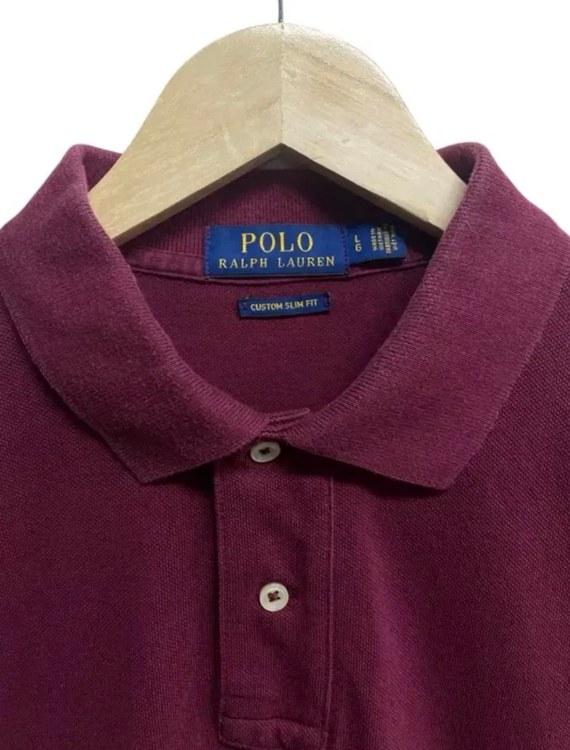 폴로 랄프로렌 버건디색 PK 반팔티 L 상품이미지4