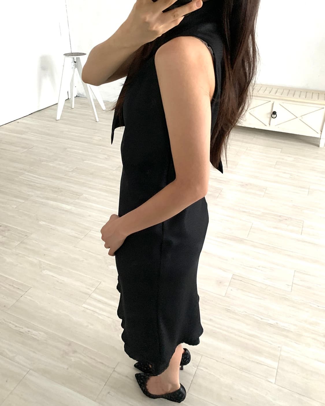 Black Tie Feminine Midi Dress 상품이미지6