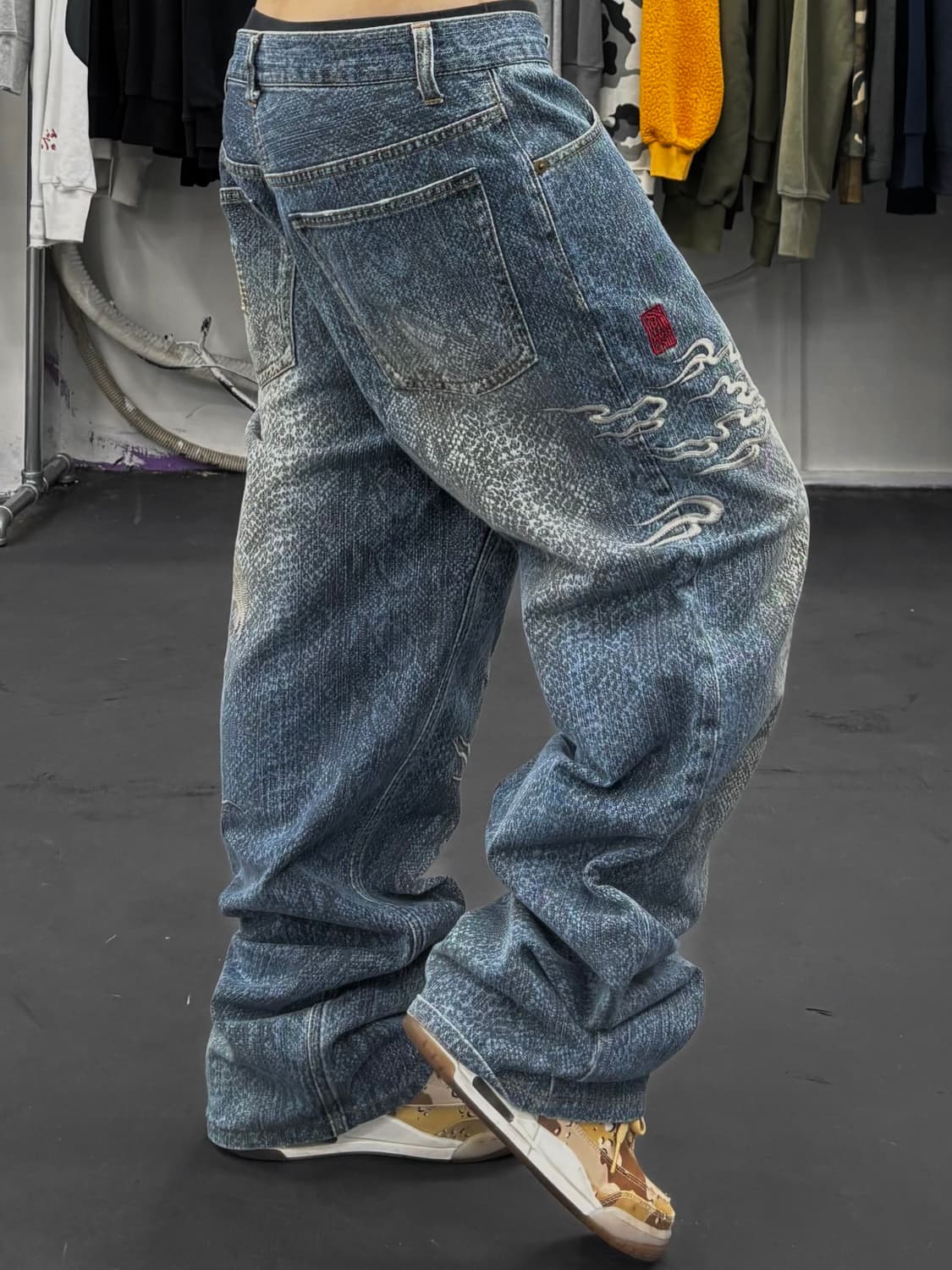 카라쿠리 오리엔탈 뱀피 드래곤 데님팬츠 상품이미지2