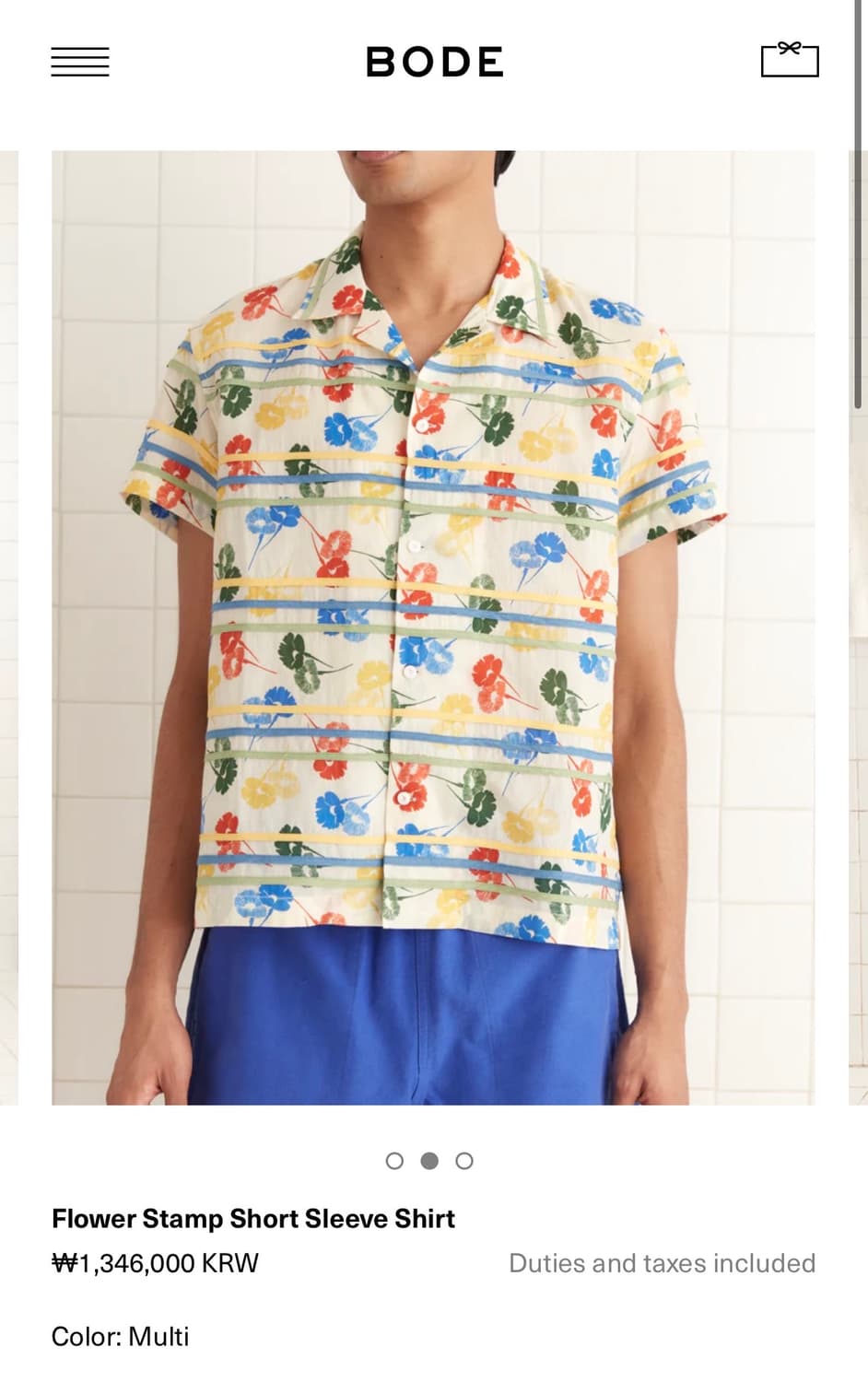 [L]보디 BODE Flower Stamp 셔츠 상품이미지4