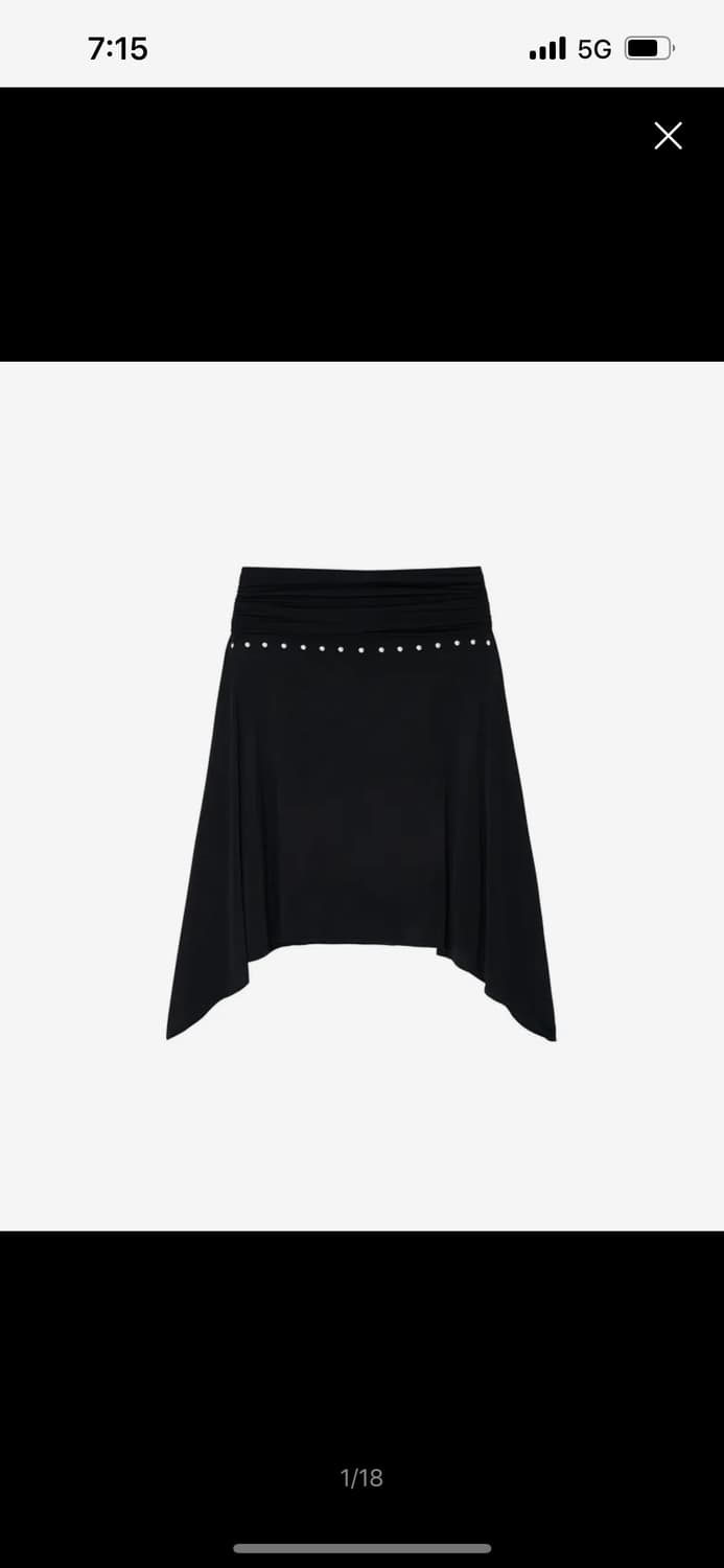 Stud Drape Halter Top/skirt  Black 상품이미지2