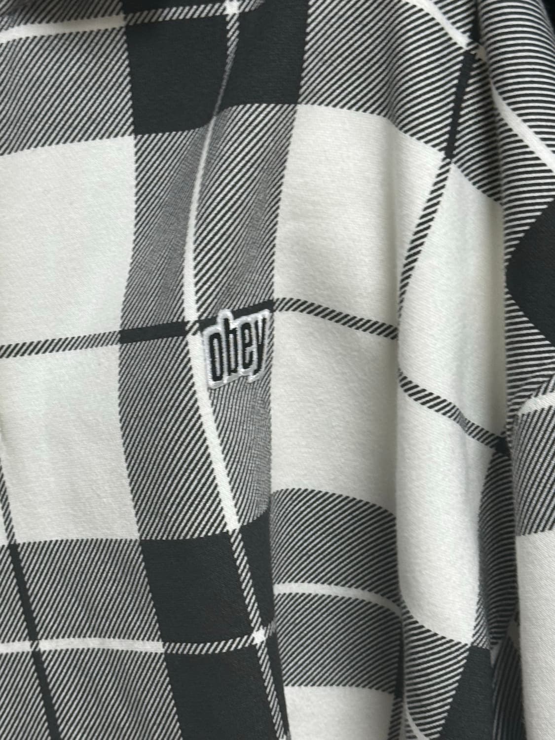 오베이 체크 집업 후드 상품이미지2