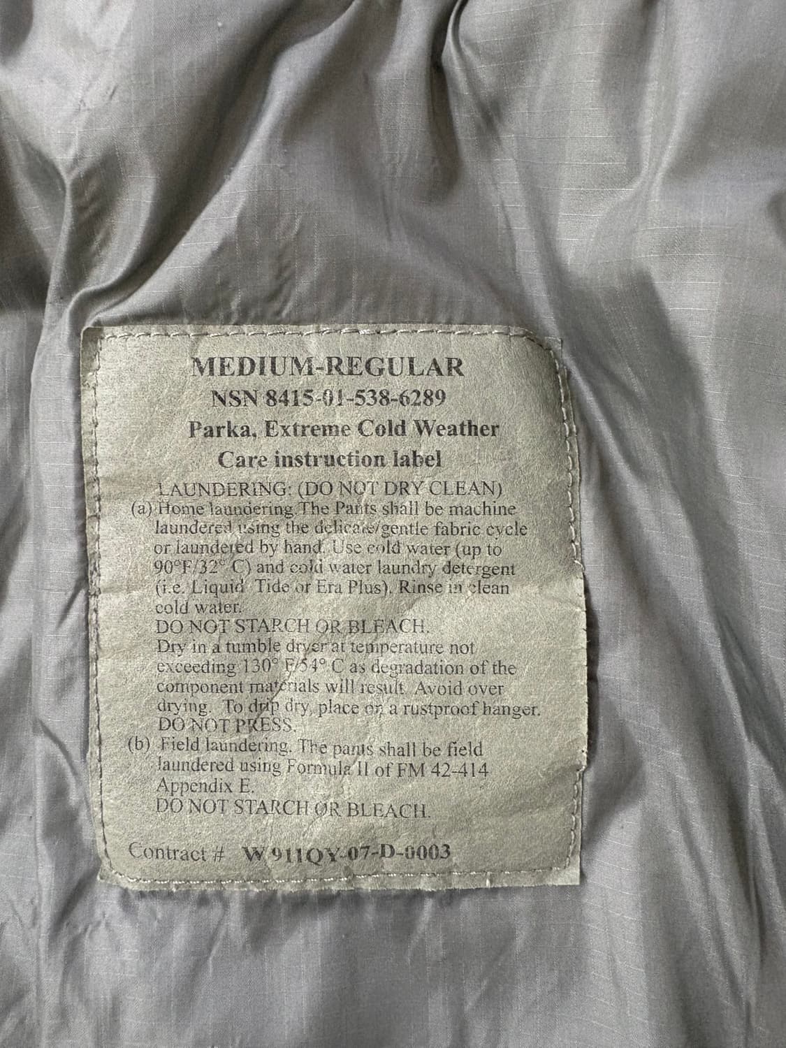 U.S Army Ecwcs Level 7 Prima-loft Parka. 상품이미지7