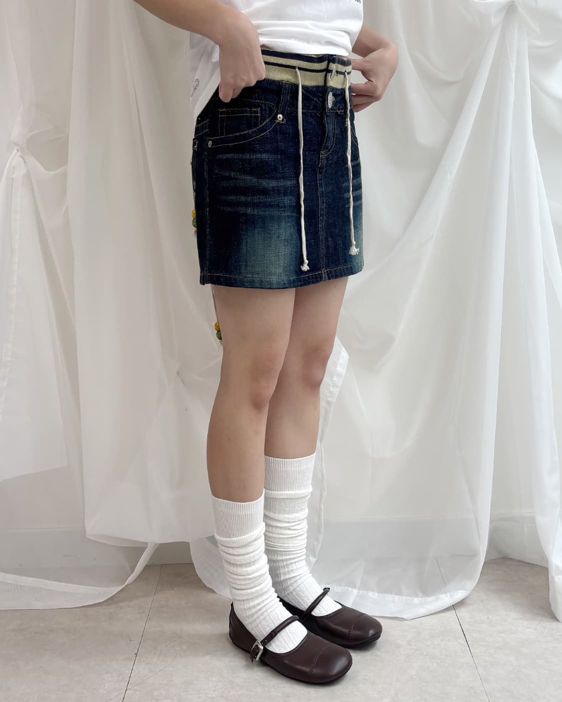 Rose girl y2k 로우라이즈 미니 데님 스커트 상품이미지9