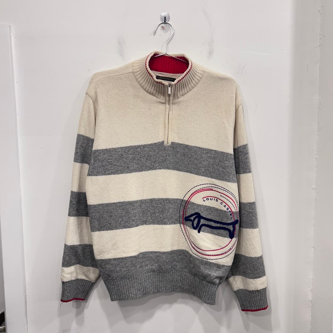 루이까스텔 골프 스트라이프 반집업 니트 상품이미지2