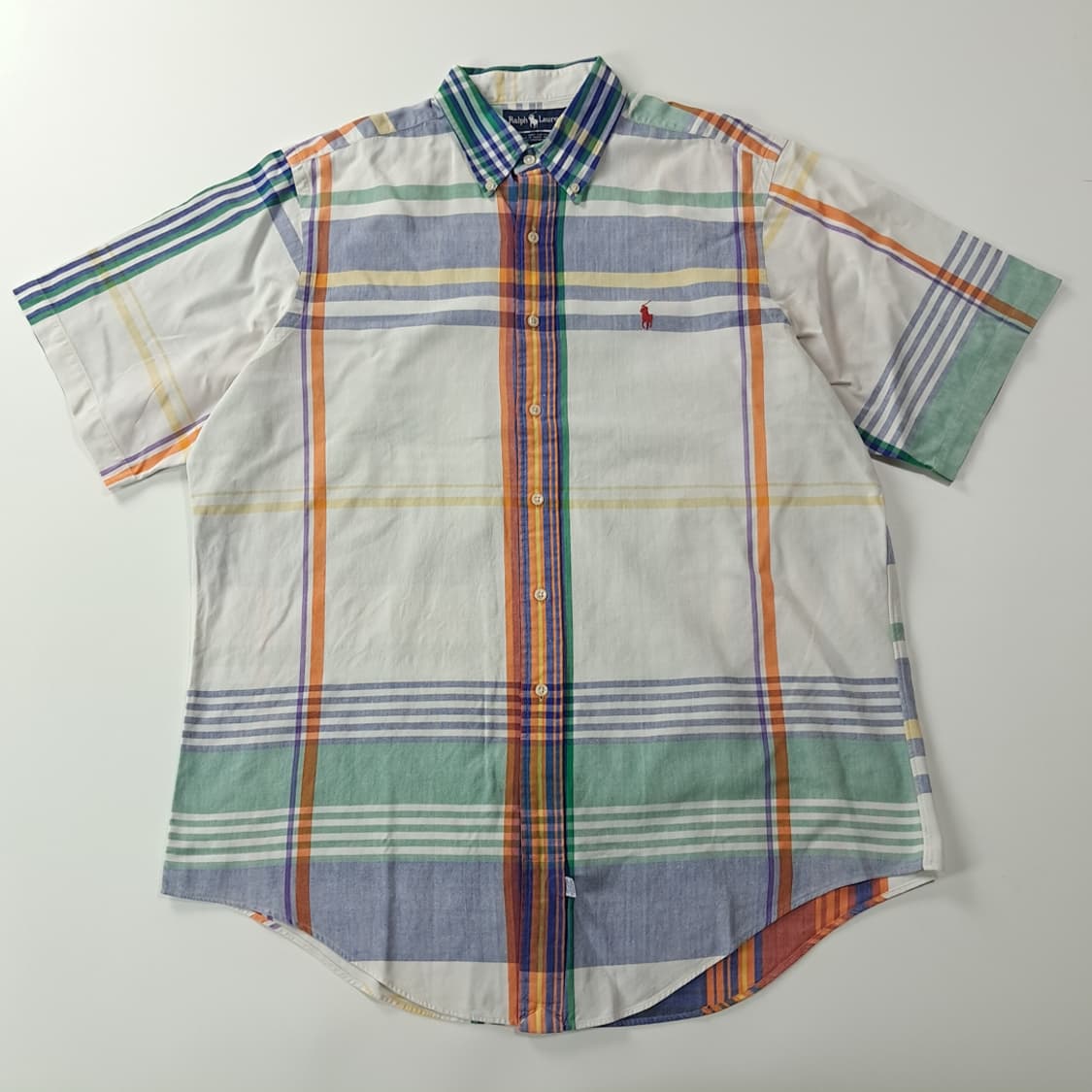 CK220 XL 폴로 90s 자이언트 마드라스 체크 반팔 셔츠 남방 상품이미지1