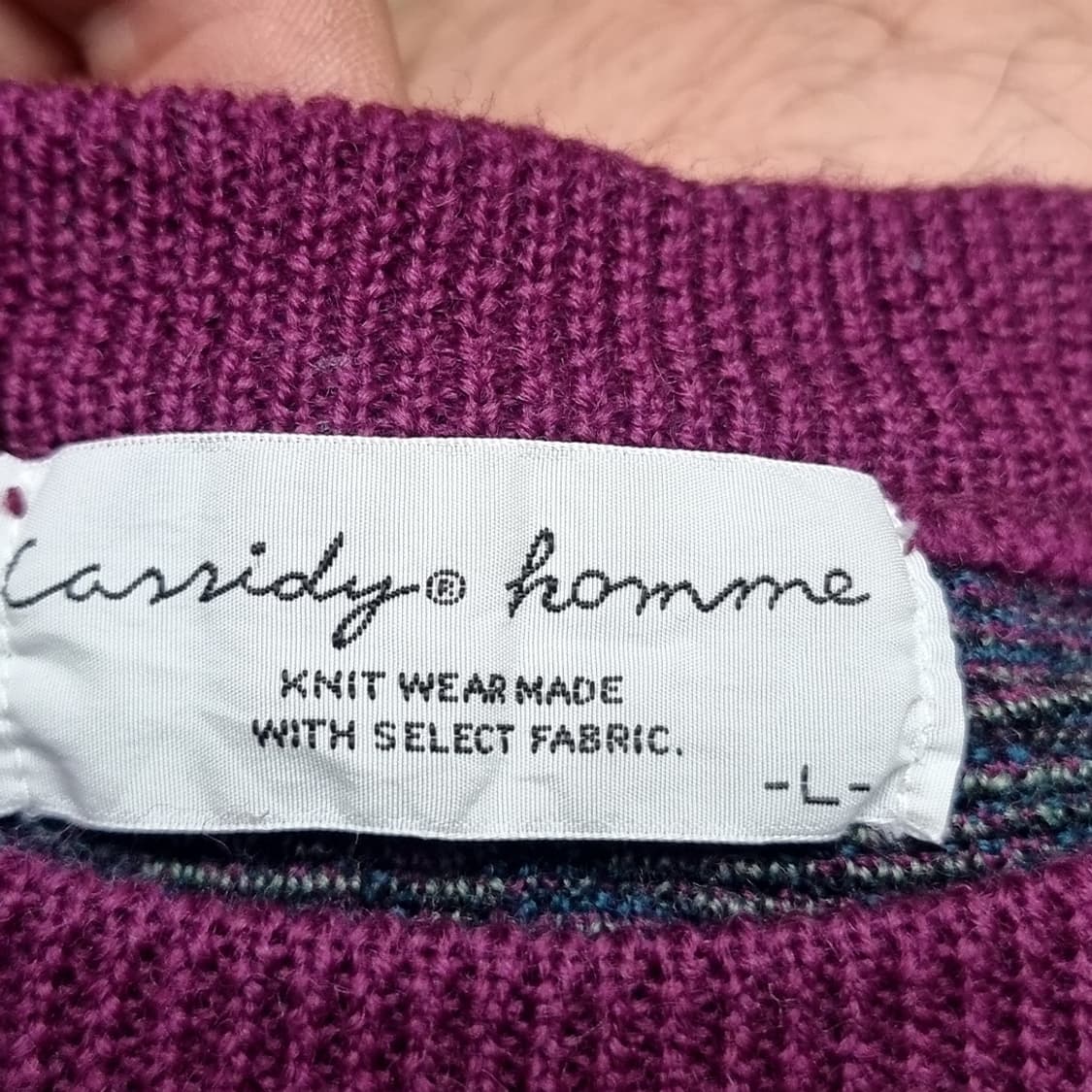 일본제90's Cassidy homme빈티지 패턴 니트 퍼플(100) 상품이미지3