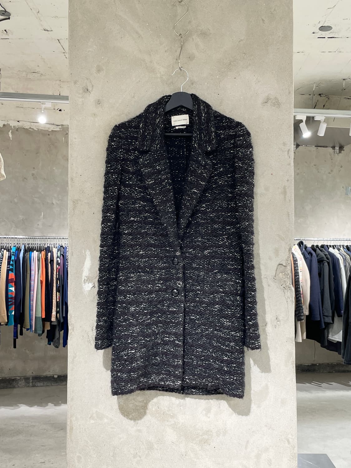 이자벨 마랑 에뚜왈 차콜 스트라이프 체스넛 버튼 알파카 울 자켓 상품이미지1