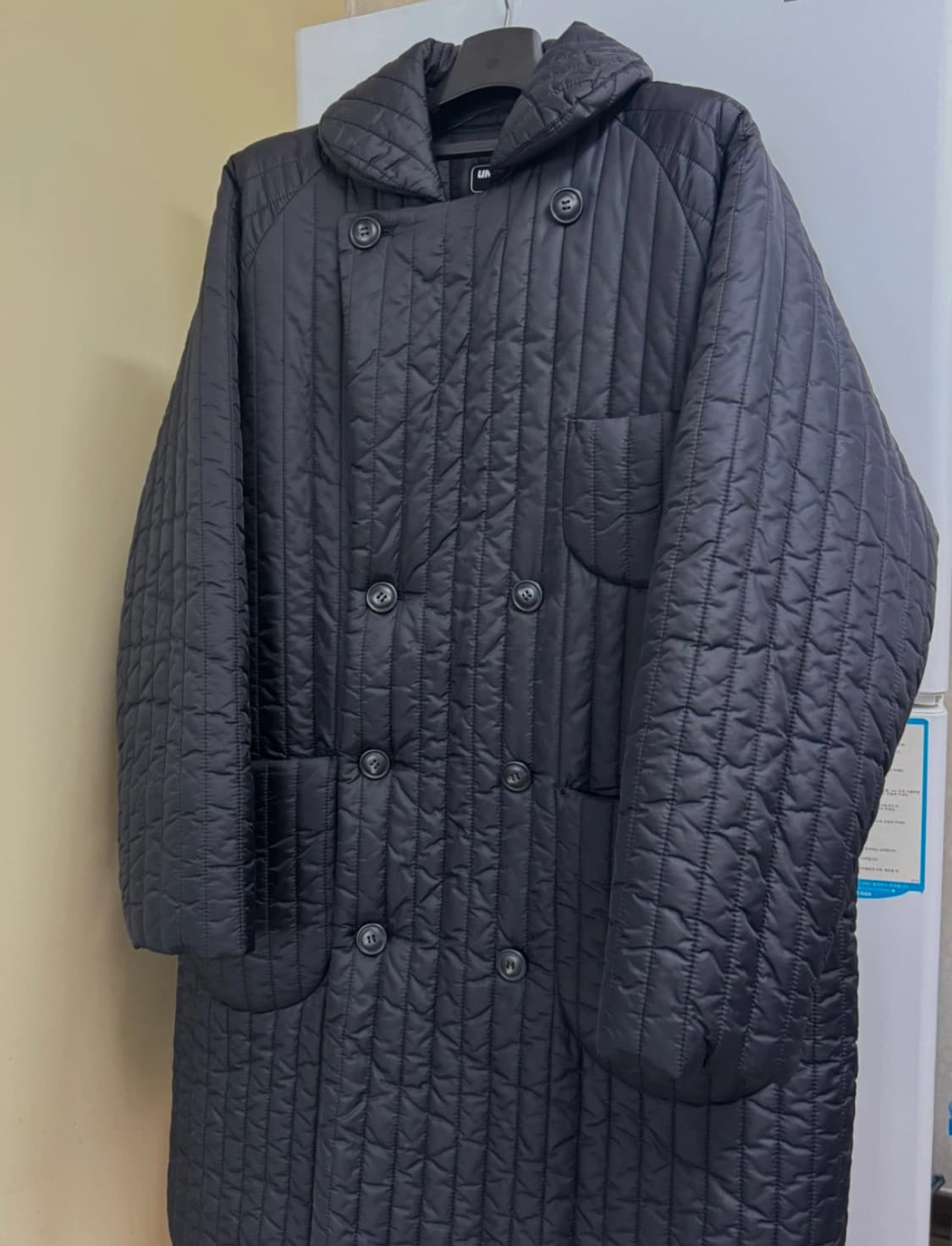 리리스토어 언노운블루 paper padding coat 블랙 상품이미지4