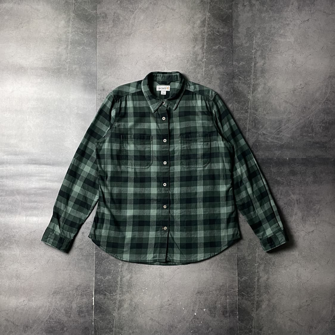 CARHARTT 칼하트 빈티지 그린 체크 워크 셔츠 A00853 상품이미지1