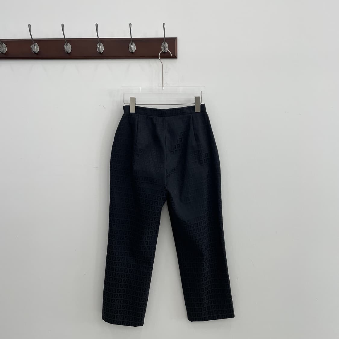 W 펜디 FF 로고 패턴 블랙 코튼 팬츠 상품이미지2