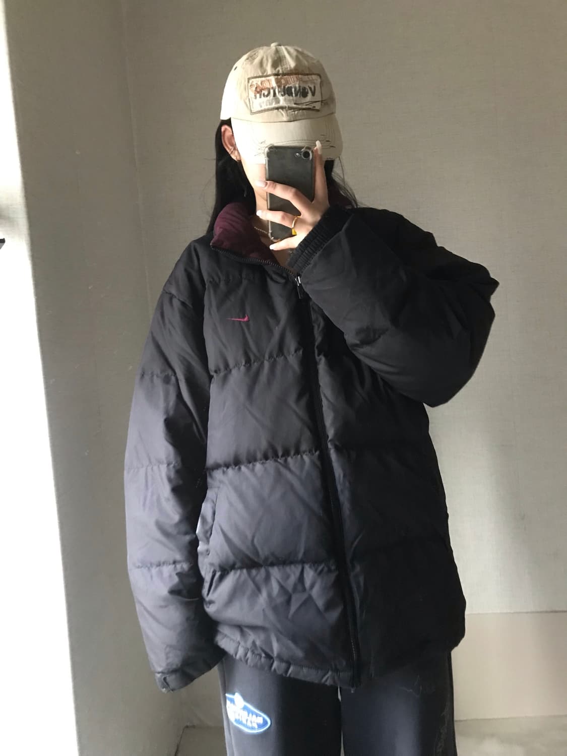 나이키 00s 블랙 버건디 패딩 상품이미지3