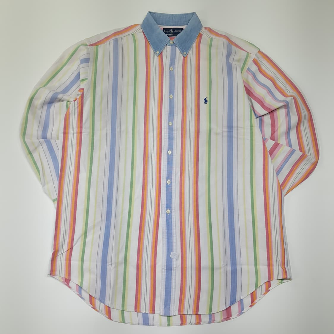 CL916 L 폴로 80s 싱가포르판 멀티스트라이프 샴브레이 셔츠 남방 상품이미지1