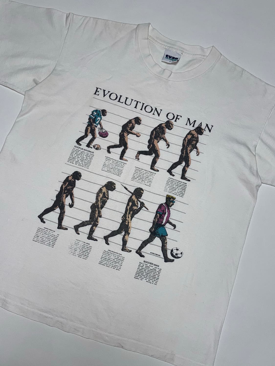 90s  EVOLUTION OF MAN   USA 빈티지 반팔 티셔츠 상품이미지4