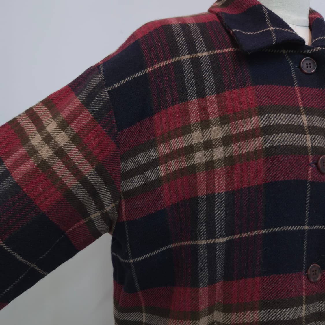 여성 울 체크 하프자켓 상품이미지4