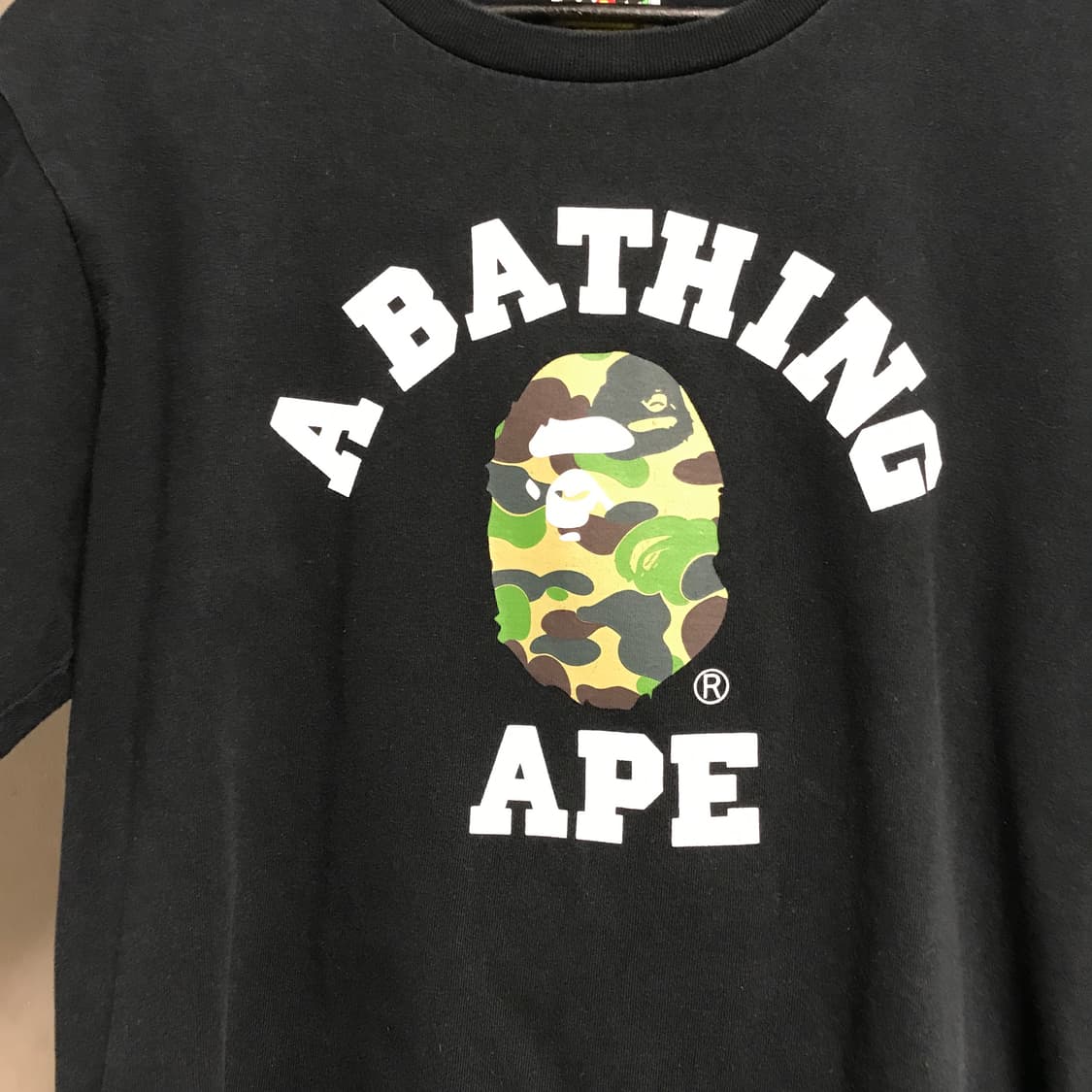 베이프 카모 반팔 티셔츠 블랙 M 상품이미지4